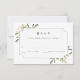 Elegante tarjeta RSVP de acuarela