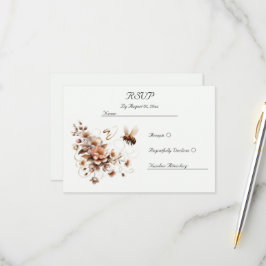 Elegante tarjeta RSVP de Bee & Floral Wedding
