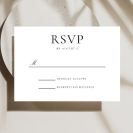 Elegante Tarjeta RSVP De Boda Blanca Y Negra