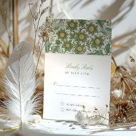 Elegante tarjeta RSVP de Boda Botánica