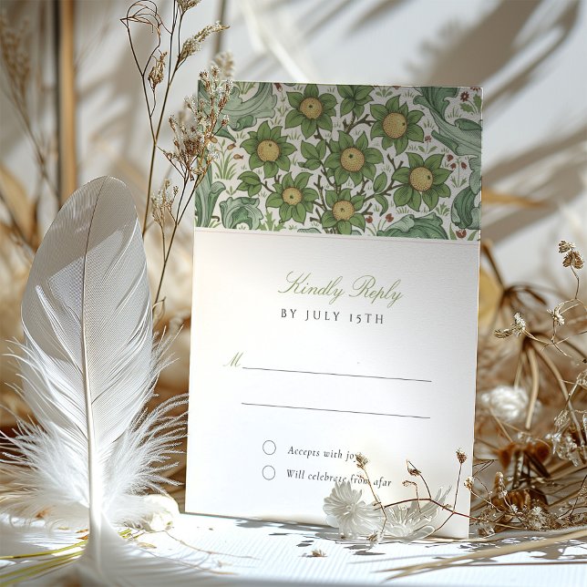 Elegante tarjeta RSVP de Boda Botánica (Subido por el creador)