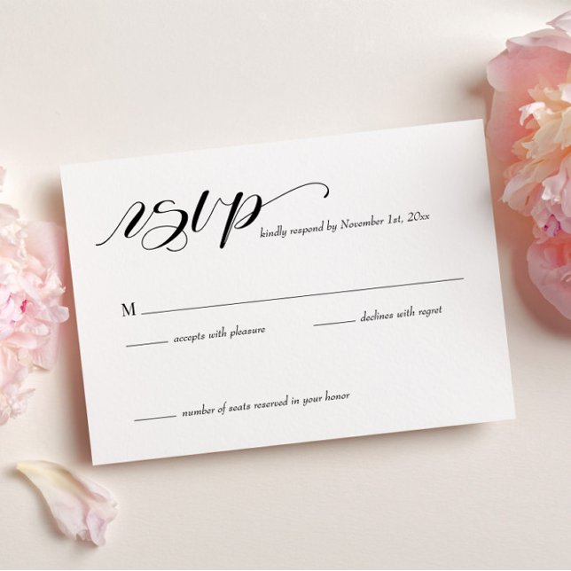 Elegante tarjeta RSVP de boda caligráfica (Subido por el creador)