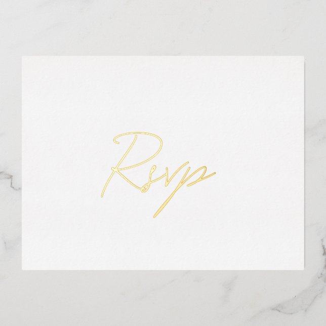 Elegante tarjeta RSVP de boda clásica (Anverso)