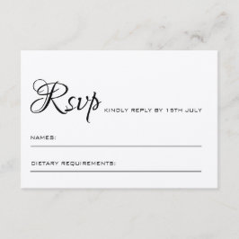 Elegante tarjeta RSVP de boda con código QR en la