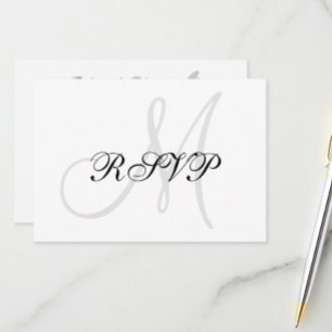 Elegante tarjeta RSVP de boda con monograma