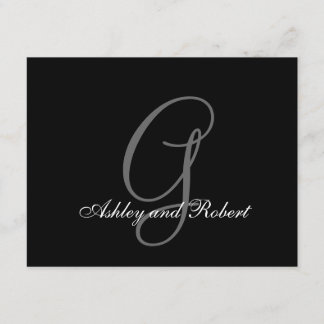 Elegante tarjeta RSVP de boda con monograma