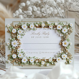 Elegante Tarjeta RSVP de Boda de Daisy