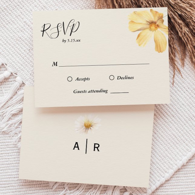 Elegante Tarjeta RSVP de Boda de Daisy (Subido por el creador)