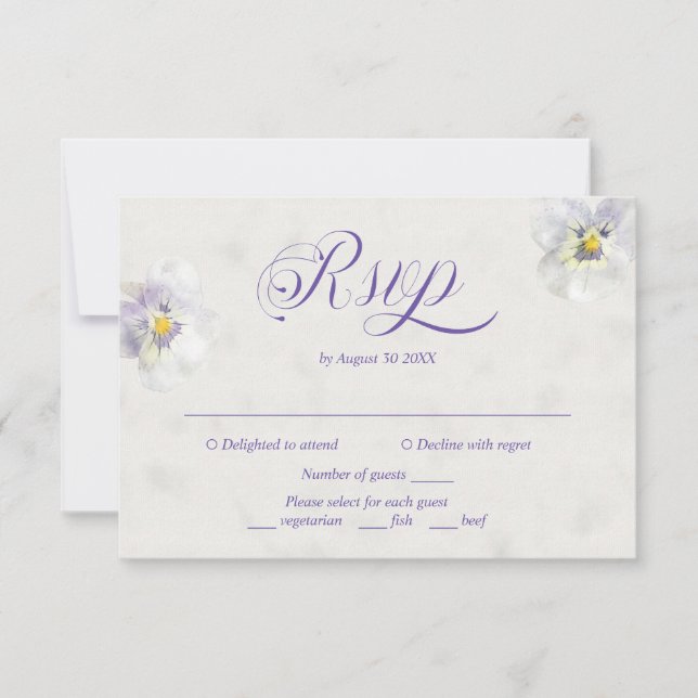 Elegante tarjeta RSVP de boda de estilo acuático (Anverso)