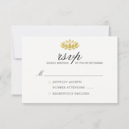 Elegante tarjeta RSVP de Boda de Flores Lotus