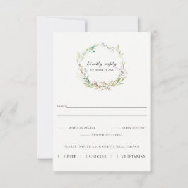 Elegante Tarjeta RSVP de Boda de flores silvestres