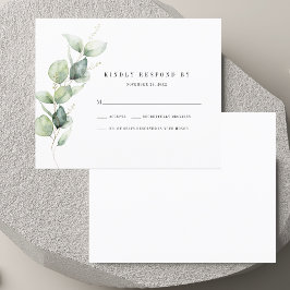 Elegante Tarjeta RSVP de Boda de Foliage Eucalyptu