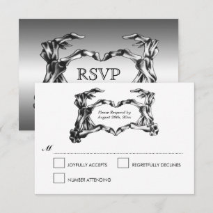 Elegante tarjeta RSVP de boda de Halloween
