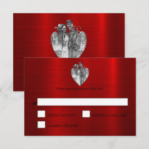 Elegante tarjeta RSVP de boda de Halloween