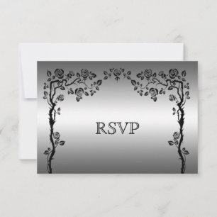 Elegante tarjeta RSVP de boda de Halloween