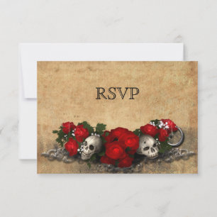 Elegante tarjeta RSVP de boda de Halloween