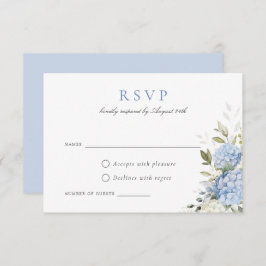 Elegante tarjeta RSVP de Boda de Hidromasaje Azul