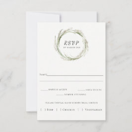 Elegante tarjeta RSVP de Boda de hierba de pampas