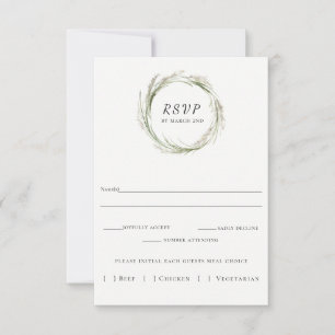 Elegante tarjeta RSVP de Boda de hierba de pampas