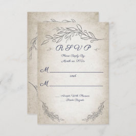 Elegante Tarjeta RSVP de boda de hojas blandas