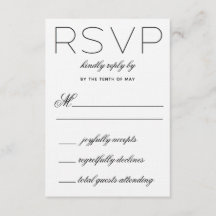 Elegante tarjeta RSVP de boda de Iniciales