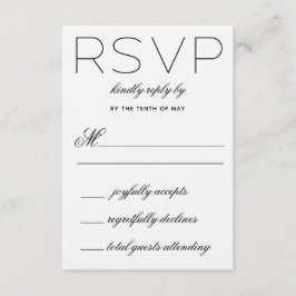 Elegante tarjeta RSVP de boda de Iniciales