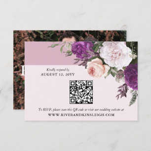 Elegante tarjeta RSVP de Boda Digital Floral Vinta