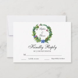 Elegante tarjeta RSVP de Boda Floral Escocesa