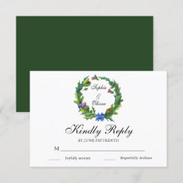 Elegante tarjeta RSVP de Boda Floral Escocesa