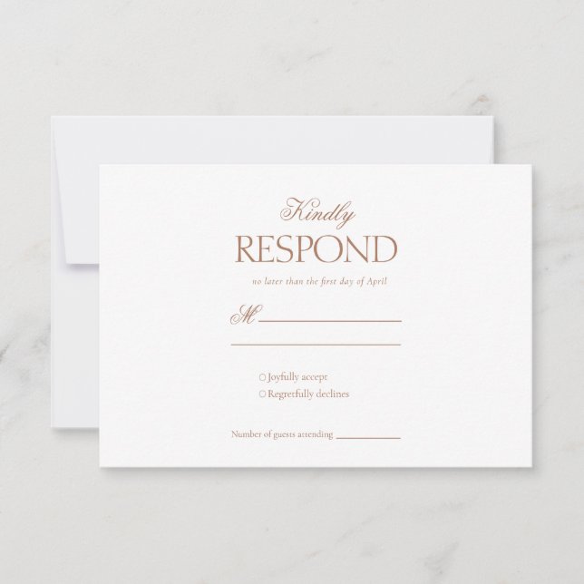 Elegante Tarjeta RSVP de Boda floral Rococo (Anverso)