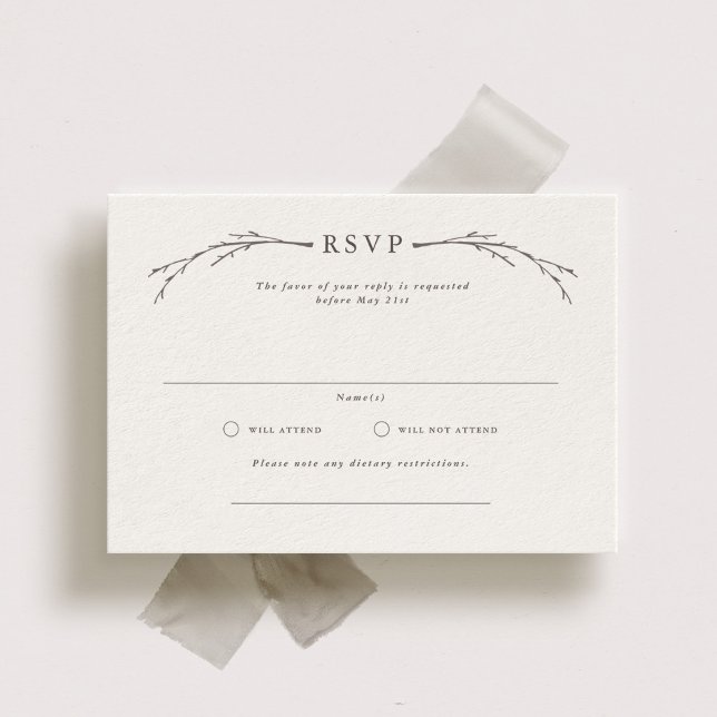Elegante tarjeta RSVP de boda forestal (Subido por el creador)