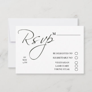 Elegante tarjeta RSVP de boda fotográfica