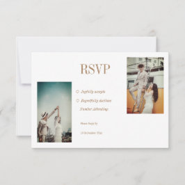Elegante tarjeta RSVP de boda fotográfica