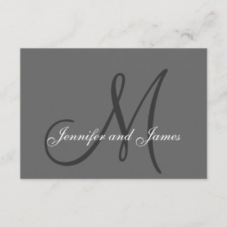 Elegante tarjeta RSVP de Boda Gris Gris Gris en Mo