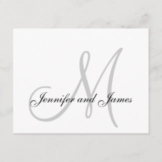Elegante tarjeta RSVP de Boda Gris Gris Gris en Mo