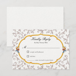 Elegante tarjeta RSVP de boda italiana