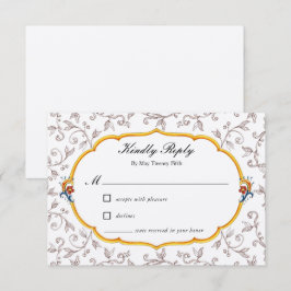 Elegante tarjeta RSVP de boda italiana