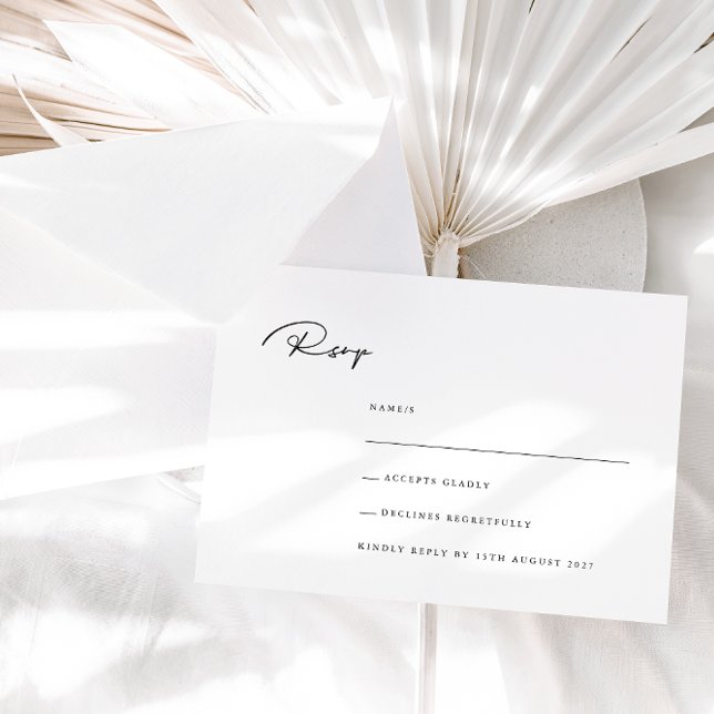 Elegante tarjeta RSVP de boda Minimalista (Subido por el creador)