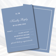 Elegante tarjeta RSVP de boda moderna blanca y tur