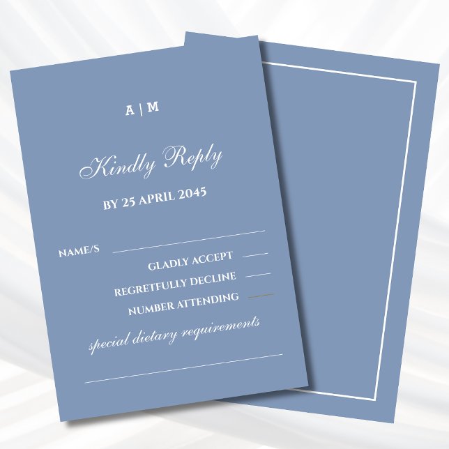 Elegante tarjeta RSVP de boda moderna blanca y tur (Subido por el creador)