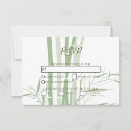 Elegante tarjeta RSVP de Boda Oriental de Bambú