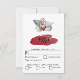 Elegante tarjeta RSVP de Boda Orquídea Blanca Borg