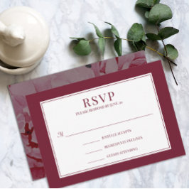 Elegante tarjeta RSVP de boda romántica rosa Rosa