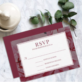 Elegante tarjeta RSVP de boda romántica rosa Rosa