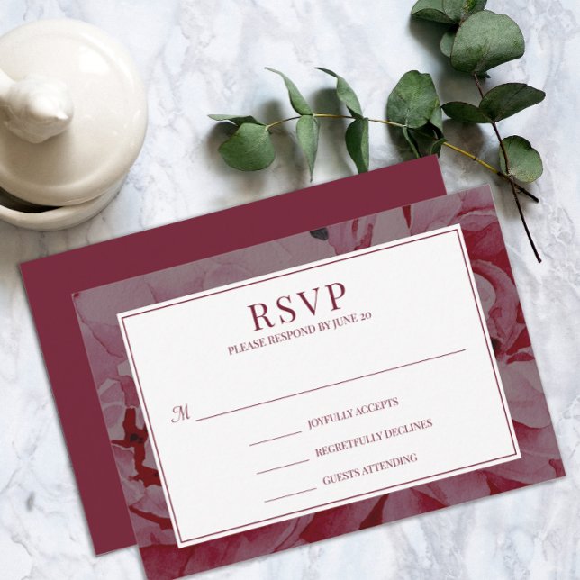Elegante tarjeta RSVP de boda romántica rosa Rosa (Elegant Rose Pink Romantic Wedding RSVP Card)