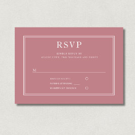 Elegante tarjeta RSVP de boda rosa formal formal
