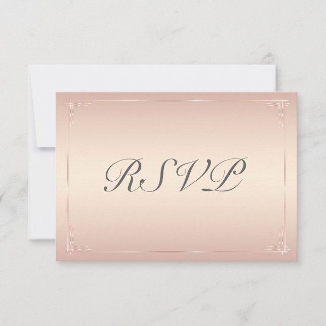 Elegante tarjeta RSVP de boda Rubor (Anverso)