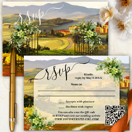 Elegante tarjeta RSVP de boda rural italiana