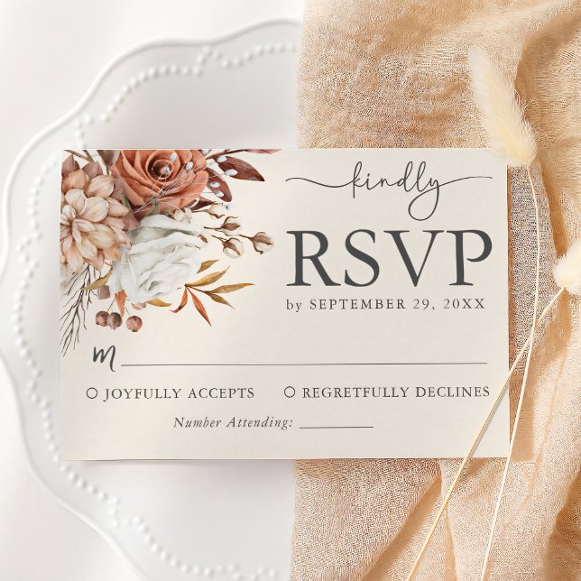 Elegante Tarjeta RSVP de Boda Rusa de Otoño (Subido por el creador)