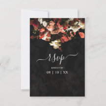 Elegante Tarjeta RSVP de Boda Rústica de Flores de